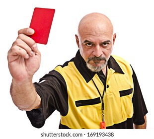 Isolated Referee Show Red Card