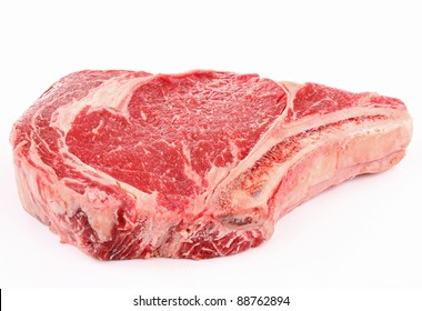 Isolated Rib Steak On White