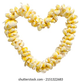 Isolated Romantic Heart-Shaped Hawaiian Lei (Garland of Flowers), On A White Background - Powered by Shutterstock