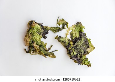 Isolated Rotten Lettuce On White Background.