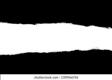 Isolated Rough Torn Rip Paper Cardboard Cut Stripe Piece Sheet Edge. Overlay Surface Texture Background.  - Shutterstock ID 1709966743
