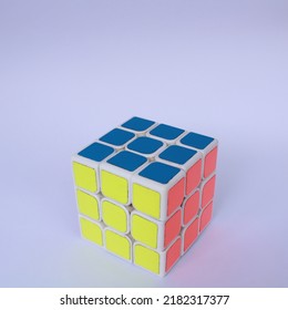 Isolated Of Rubik Cube. Rubik For Wallpaper. Group Of Rubik Cubes. Rubic Cubes Solved. Space For Text, Math, Negative Space, Copy Space. (Banjarnegara, Indonesia - July 17 2022)