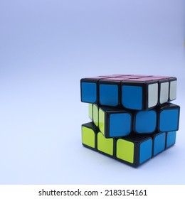 Isolated Of Rubik Cube. Rubik For Wallpaper. Group Of Rubik Cubes. Rubic Cubes Solved. Space For Text, Math, Negative Space, Copy Space. (Banjarnegara, Indonesia - July 18 2022)