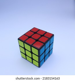 Isolated Of Rubik Cube. Rubik For Wallpaper. Group Of Rubik Cubes. Rubic Cubes Solved. Space For Text, Math, Negative Space, Copy Space. (Banjarnegara, Indonesia - July 18 2022)