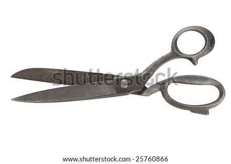 Isolated rusty old sharp pair of scissors