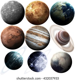Isolated set of planets in the solar system. Elements of this image furnished by NASA - Shutterstock ID 432037933