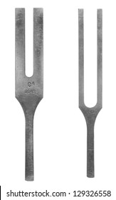 Isolated Shot Of 2 Old Tuning Forks