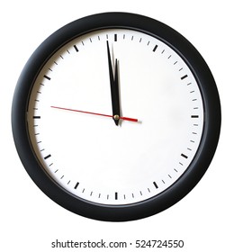 An Isolated Shot Of A Clock With One Minute Left To 12.