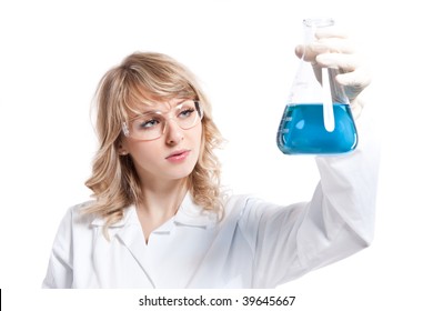 An Isolated Shot Of A Female Scientist