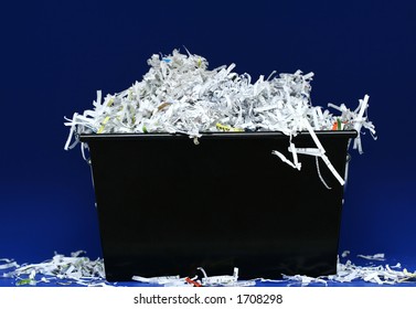 Isolated Shredded Paper In Black Box