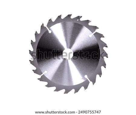 Isolated side view of a circular saw blade