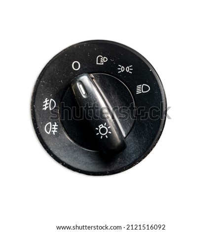 isolated Skoda car circular lights control black switch