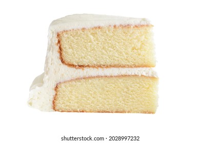  Isolated Slice Of Vanilla Cake