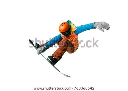 Isolated Snowboarding Photo
