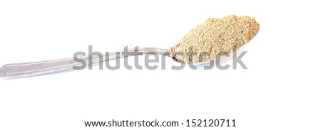 Isolated spoon of kava root powder