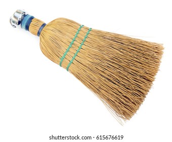 Isolated Straw Whisk Broom.