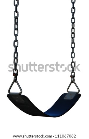 Isolated Swing - Image of an empty swing isolated on a white background.