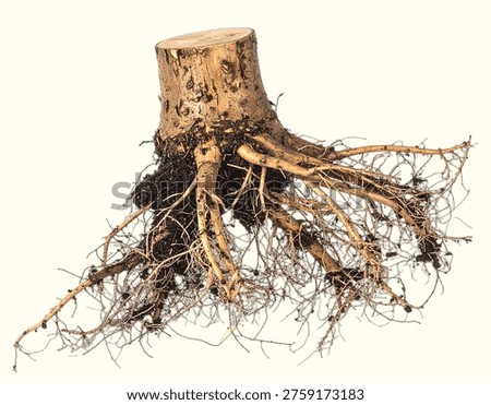 Isolated Taproot Structure Showing Primary Vertical Root in Premium Botanical Style