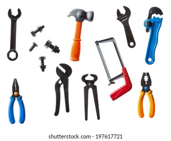 Isolated Tools From A Kids Tool Kit