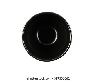 Isolated, Top view of black ceramic cup on white background with clipping path. - Shutterstock ID 397331662
