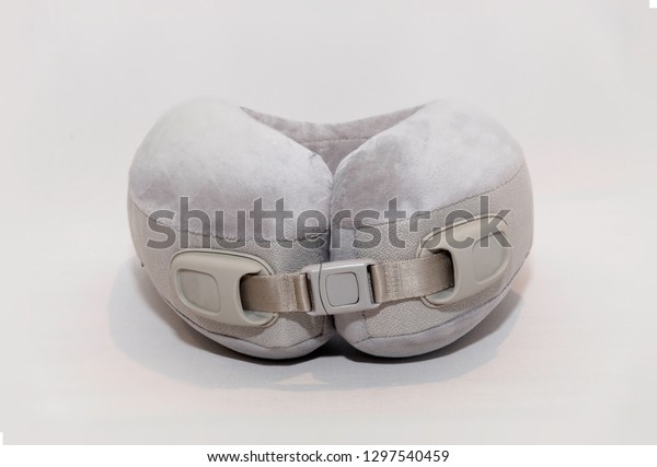 An isolated travel neck\
pillow which can be used on flights or trains or other modes of\
transport.