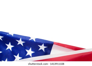 Isolated Us Flag On White Background For Forth Of July  America  Independence Day Concept