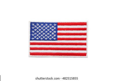 isolated usa flag patch on white background - Shutterstock ID 482515855