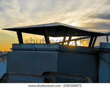 Isolated ventilation unit with the sun behind