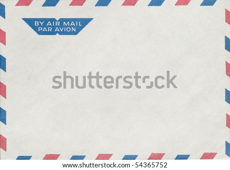 isolated vintage air mail envelope