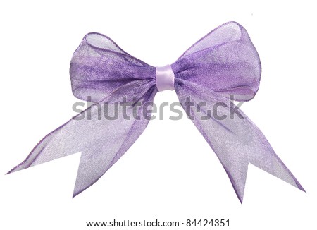 An isolated violet bow
