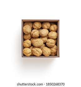 Isolated Walnut Box On White Background For Scene Generator