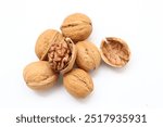 Isolated of walnut nut, walnuts nut food isolate on white background