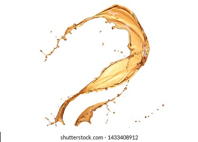 Isolated Whisky Color Splash Against White Background.