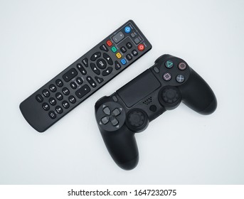 Isolated White Background Dual Shock Joystick And Remote Control Tv Button Png