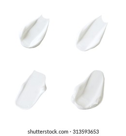 Isolated White Beauty Cream Samples Set