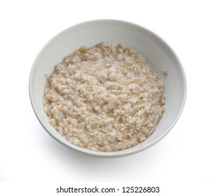 Isolated White Bowl With Fresh Porridge On The White