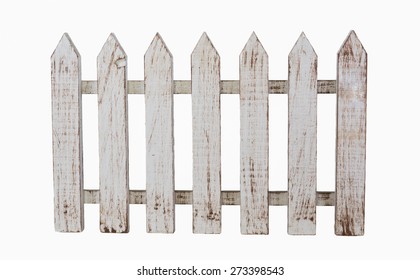 Isolated white picket fence. 