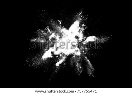 Isolated white powder on a black background