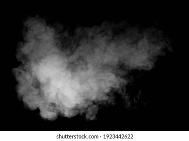 Isolated white smoke effect on black background. - Shutterstock ID 1923442622