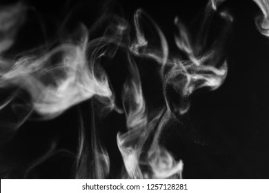 Isolated white smoke overlay effect on solid super black background. Nature motion smoky steam wave abstract environment pollution, cloud, cigarette, gas, dry ice, chemistry, factory and ghost concept - Shutterstock ID 1257128281