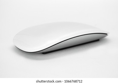 Isolated wireless touch white mouse