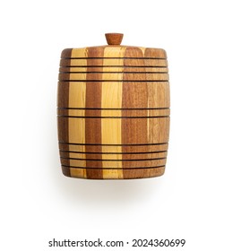 Isolated Wooden Barrel On White Background For Scene Generator