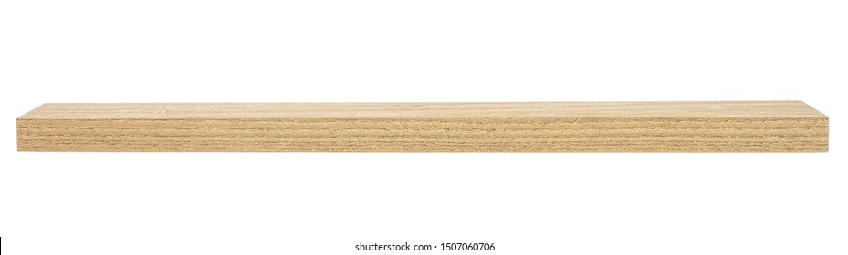 Isolated Wooden Beam. Wooden Plank. Sawn Timber From Oak Wood.