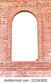 Isolates of the entrance to the ancient red brick wall imitation.