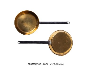 Isolates, Set Of Vintage Antique Brass Pan