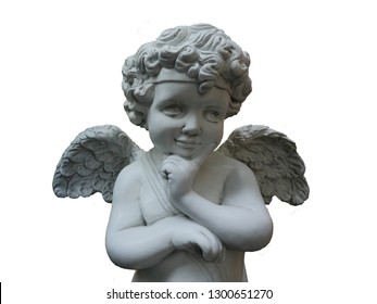 Cupid Statue Decorated Diecut On White Stock Photo (Edit Now) 1867568155