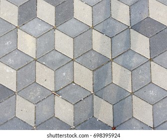 Isometric cube patterned pavement