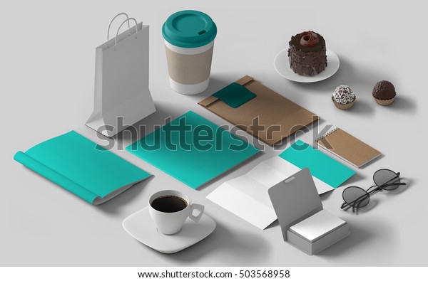 Download Isometric Mockup Branding Template Empty Background Stock Photo Edit Now 503568958