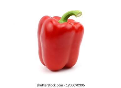 isorate organic Ripe red chillies or sweet pepper on white background
