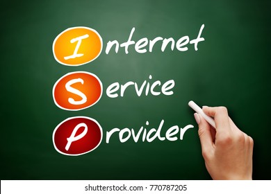 ISP - Internet Service Provider, Acronym Technology Concept On Blackboard